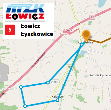 Wydłużenie kursu linii 5 na odcinku Łyszkowice - Kalenice